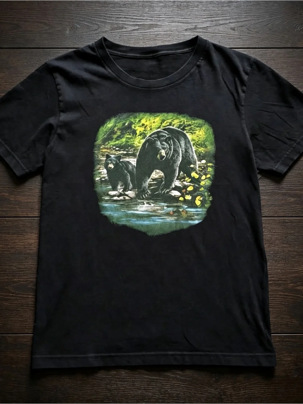 Bear and Cub Graphic T-Shirt, Vintage Nature Graphic Tee